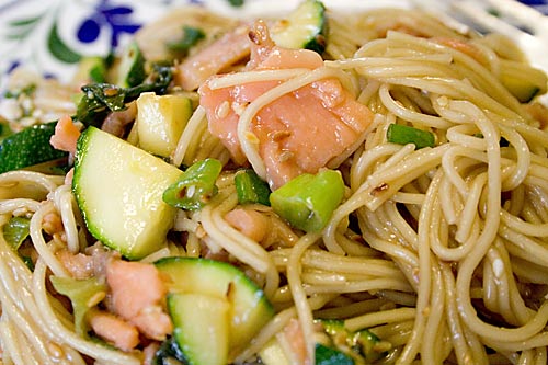 salmon noodles