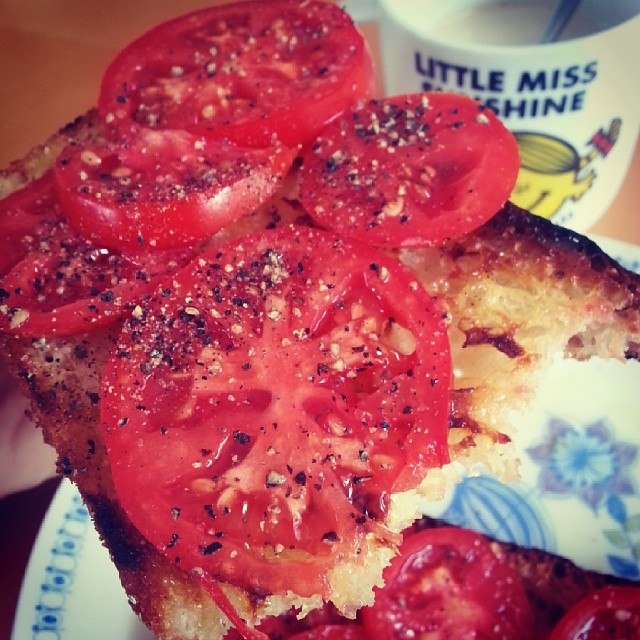 I baked the #bread.<br /><br />
I grew the #tomatoes.<br /><br />
#thissundaylife