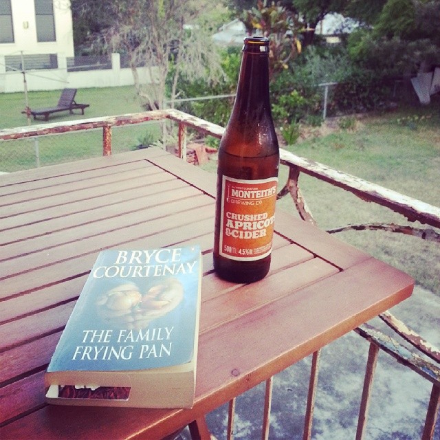 #thissundaylife is a #monteiths #cider and a book (#BryceCourtenay) after a day of study, protest and gardening.